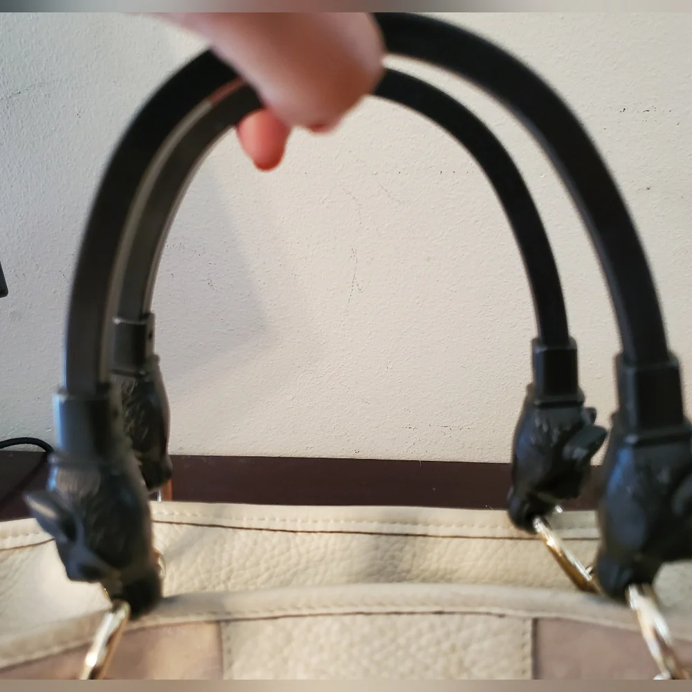 Vintage Anya Hindmarch Signature Striped bucket bag with metal foxhead handles - Picture 8 of 16
